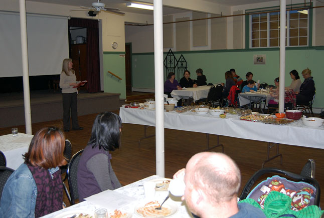 After a terrific pot luck supper, members of the Revelstoke Multicultural Society heard a progress report from outgoing president BR Whalen. The society, which was founded in 2010 by a group of nine volunteers, successfully promotes cultural awareness, appreciation and inclusiveness by celebrating our multicultural heritage and diversity, creating opportunities to learn about and appreciate cultures here and afar and supporting community planning and services that support the integration of newcomers and embrace the needs of all ethnicities and cultures. The society organizes the hugely popular Carousel of Nations every February as well as the Movies in the Mountains Series shown at the Performing Arts Centre.  David F. Rooney photo