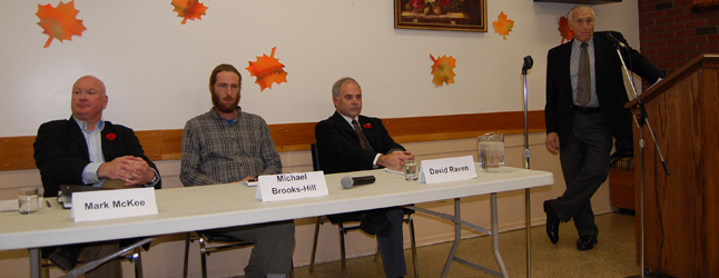 The 2014 Revelstoke Election Mayors' Forum proved to be a periodically tense affair, occasionally punctuated by humour played before an audience of more than 120 people at the Seniors' Centre on Tuesday evening, October 28. David F. Rooney photo
