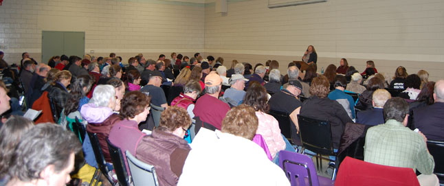 Hundreds of people from local non-profit groups attended the Columbia Basin Trust's annual Affected Areas and Community Initiatives Program hoping for funding for their particular projects. Carol Palladino of the Revelstoke Arts Council was one of the dozens of people who made a pitch for support. David F. Rooney photo