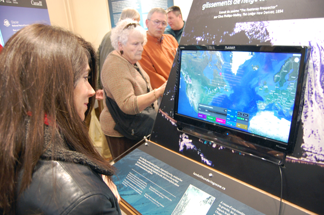 Teacher Lisa Cancilla Sykes explores the fascinating time-machine-like interactive computer displays that allows users to explore the hundreds of different major — and known — avalanches that have affected Canadians since the first recorded snow slide in Newfoundland in 1782. You can easily spend hours exploring this one display. David F. Rooney photo