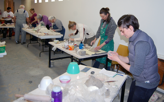Sunday proved to be a creative learning opportunity for thee folks who attended a pottery workshop led by Vernon potter Bob Kingsmill at the Visual Arts Centre on April 12. David F. Rooney photo