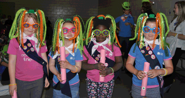 These cute little Sparks — Aaralyn Folster, Ainsley Renyard, Kiahna Brosseuk and Reece Cochrane — are moving up to become Brownies. David F. Rooney photo