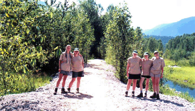 A Young Canada Works Program crew finished the raised trail that borders the cell in August 1998. Francis Maltby photo