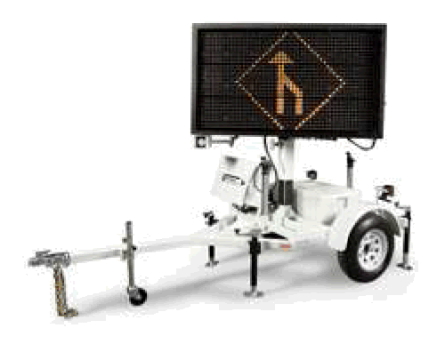 Parks Canada is purchasing two VERMAC PCMS 548 Message Board Trailers like this one at a cost of $20,000 each. They have full matrix display, solar panels, hydraulic winch, datalogger and RADAR. The signs will help to protect wildlife and motorists as they can post motorist speed and if necessary, remind them to slow down for wildlife.  For example, “Your speed is 100 km Slow Down Wildlife on Road.” Ver-Mac sign photo courtesy of Parks Canada 