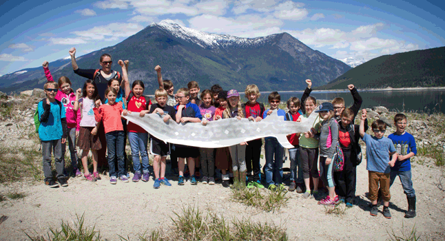 SHELTER BAY — Here are some of the Revelstoke kids who attended the event. Kids from all three elementary schools as well as RSS, attended the sturgeon release.  Sarah Mickel photo