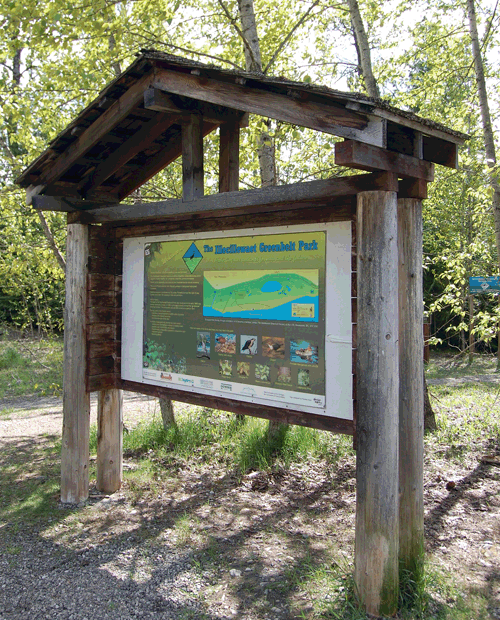 The Illecillewaet Greenbelt Society is seeking proposals for artistically rendered maps to be displayed in the two covered kiosks at each end of the Greenbelt. David F. Rooney photo