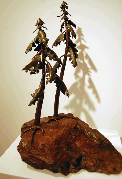 Standing Tall By James Kartheim Mild steel, bronze and stone $1,800