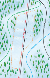 The proposed terrain park layout (not to scale). Please click on the image to see a larger version of it. Image courtesy of Revelstoke Mountain Resort