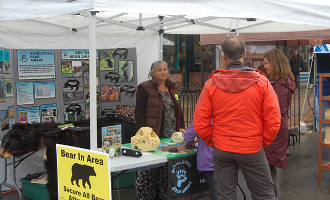 Sue Davies of Bear Aware chats with visitors to the the Adventure section of the Axis events on Mackenzie Avenue. David F. Rooney photo