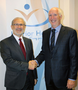 Interior Health Board Chairman Erwin Malzer (left) and incoming CEO Chris Mazurkewich. Please clic k on the image to see a larger version. Photo courtesy of the Interior Health Authority