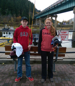 Nicholas and Maddy won the Junior 17 and Under Rainbow Trout Division with 22.5-inch and 22-inch fish, respectively. Please click on the image to see a larger version. Photo courtesy of the fall Shuswap Derby