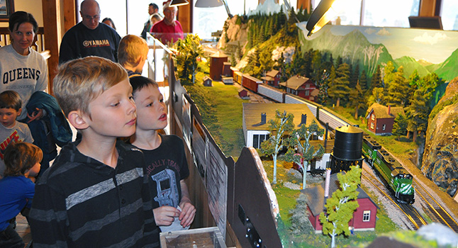 No matter what, almost every child eventually gravitated to the Model Railway Society's highly details model on the second floor. David F. Rooney photo