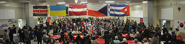 This was the scene inside the Community Centre's Multi-Purpose Room about an hour into the event. Please on the image to see a larger version of the photo. David F. Rooney photo
