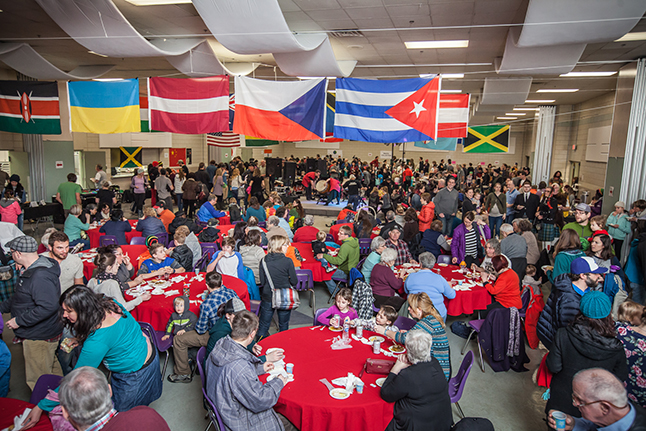 The stage-side dining area was packed with hungry people who scoffed some pretty amazing ethnic food. Keri Knapp photo