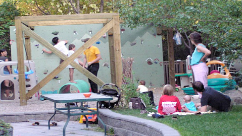 Cohousing can be fun, like this community playground and climbing wall. Photo courtesy of Marc Paradis