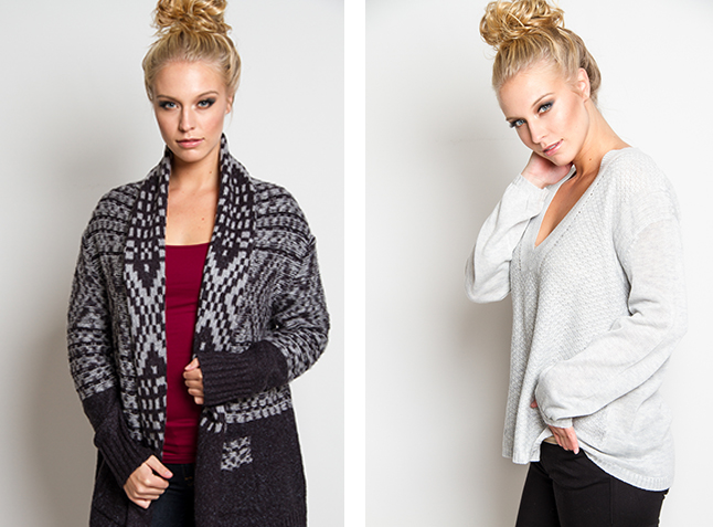 Two views of Mandy modeling. Sarah Mickel photos courtesy of Style Trend