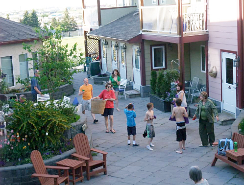 At Calgary Prairie Sky Cohousing buildings don’t make community, people do. Photo courtesy of Marc Paradis