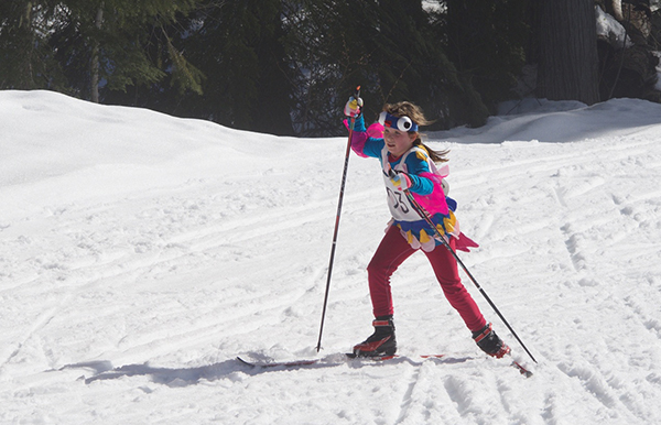 Topical fish Natalia Morrone shows true grit in tough snow conditions. Mike Thomas photo