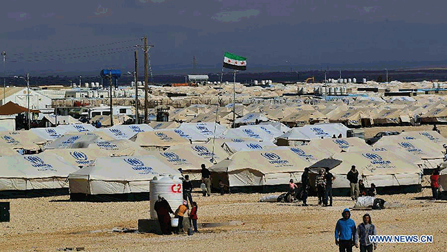 80,000 Syrians are housed at this refugee camp near the town of Mafraq in Jordan. Photo courtesy of www.news.cn