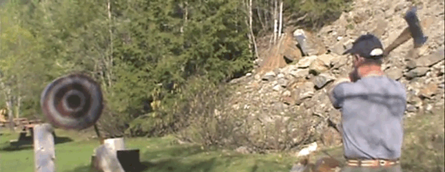 As part of its promotion for Timber Days 2016, The Revelstoke Current is creating a few very short videos about some of activities you'll see at this unique event, which takes place this year on Saturday, May 21, starting at 10 am. The first video shows Ernie Larson practicing the axe throw. Revelstoke Current screen grab