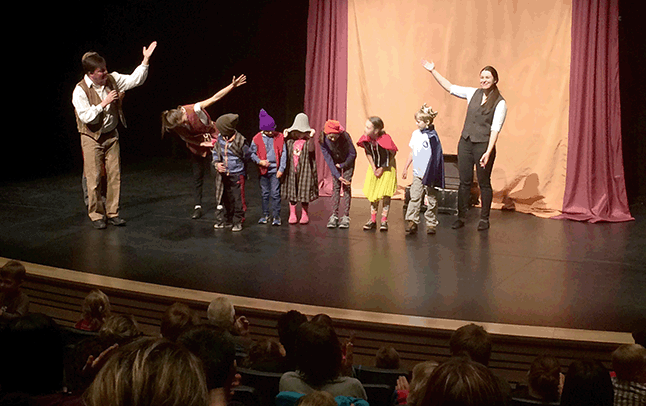 The ‘nearly world famous theatre troupe DuffleBag Theatre Company had the audience at the Revelstoke Performing Arts Centre cheering and laughing on Sunday afternoon.  Based out of Toronto, DuffleBag entertained everyone, young aand old with good, old-fashioned fun. Victoria Strange photo
