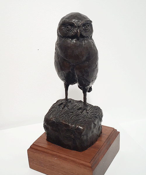 This small and remarkably detailed bronze statue was produced by Gabrielle Sawatzky. This level of accomplishment by a teenager is something you do not see very often. While the basic execution of this work was entirely accomplished by Gabrielle, her Uncle Peter Sawatzky is an established sculptor in Manitoba and helped her pour the bronze. David F. Rooney photo