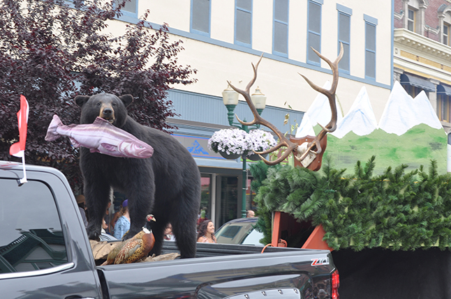 The club 's parade was quite entertaining and the best part of it was on the flat being towed by this truck. David F. Rooney photo 