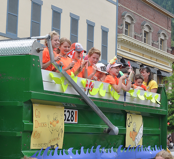 These young Aquaducks look pleased to be in the parade. David F. Rooney photo