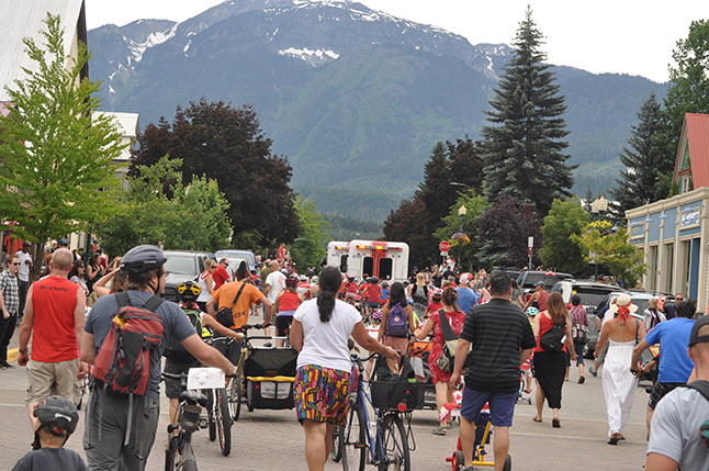 And with the end of the parade everyone headed up MacKenzie for the Birthday Party in Queen Elizabeth Park. David F. Rooney photo