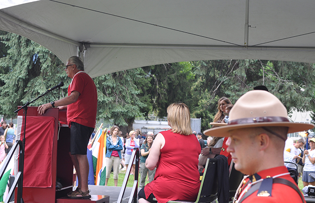 BC Liberal candidate Doug Clovechok relays best wishes to Revelstoke from BC premier Christy Clark. David F. Rooney photo