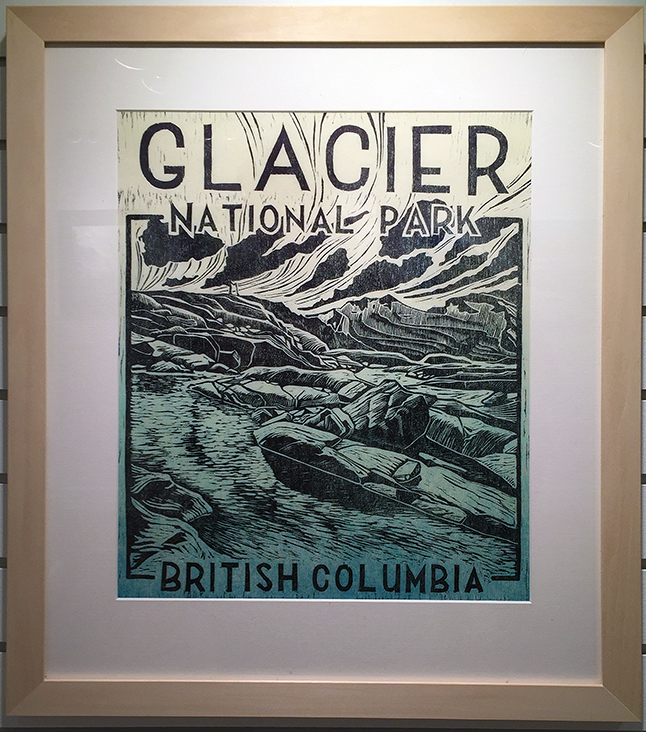 Glacier National Park By Jayme Johnson Two-layer woodblock on Japanese paper