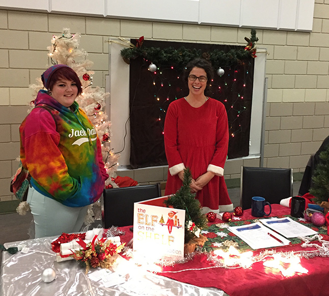 Elves on shelves? These ladies have their hands full organizing this year's Community Christmas Dinner. David F. Rooney photo